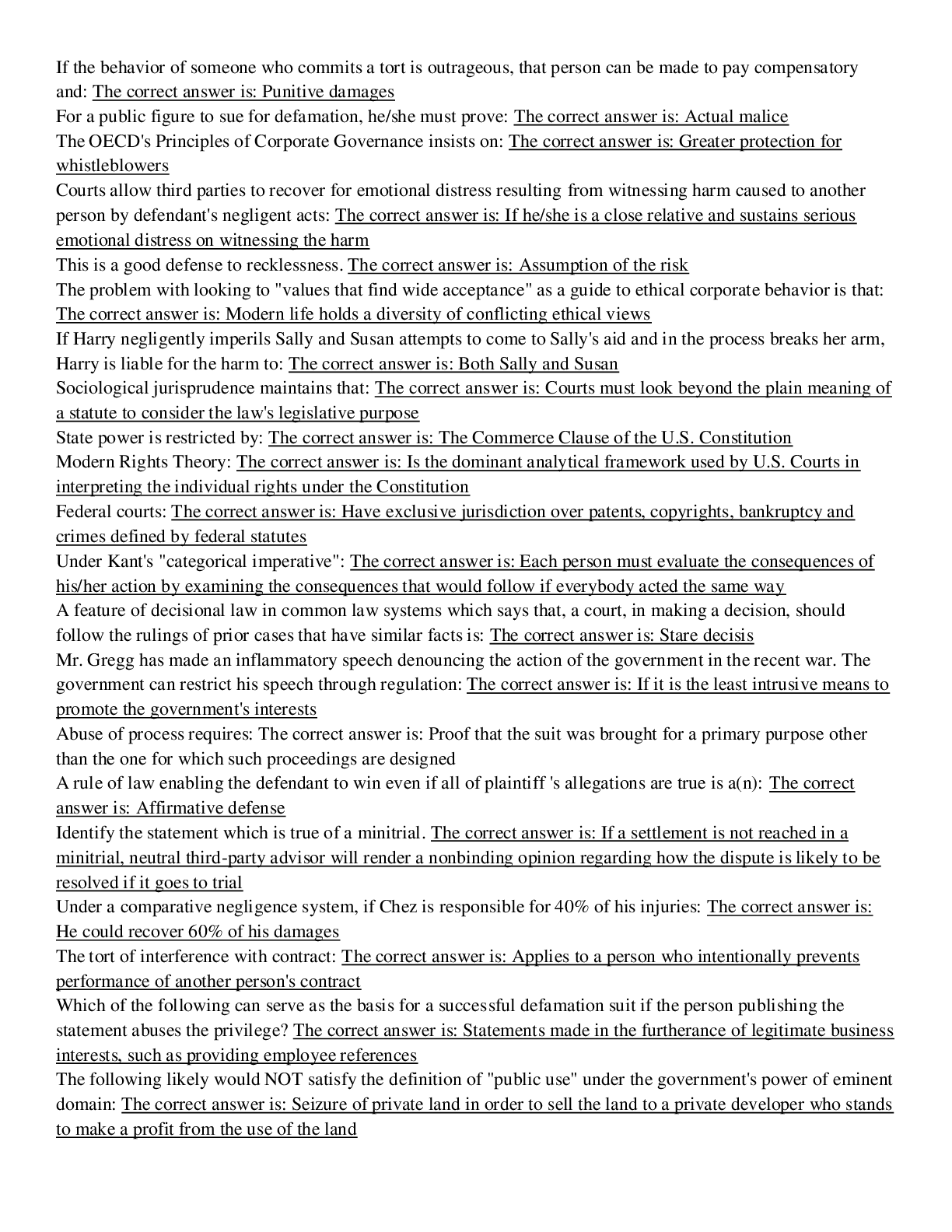 Preview image of Business Law Straighterline Study guide, document